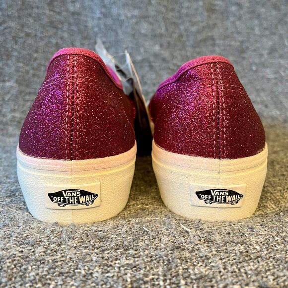 Vans Authentic Platform Glitter Wild Aster True White Pink Womens 8.5 Sneakers - Picture 8 of 12